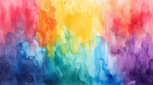 Watercolor Abstract Art Painting Of Vibrant Rainbow Colors For A Background Or Wallpaper