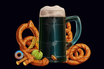 Wall Mural - Oktoberfest Beer Festival Concept. Oktoberfest Beer Festival Background. Oktoberfest Beer Festival Theme. Generative Ai.