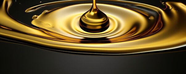 Wall Mural - The dripping and wavy oil is golden yellow