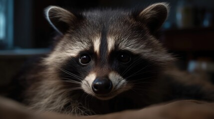 Wall Mural - little raccoon. created with generative ai.