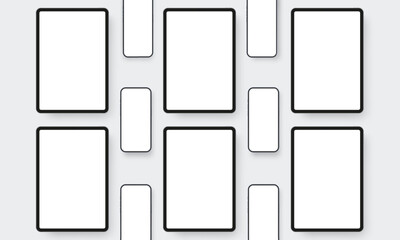 Poster - tablet and smartphone screens mockups with blank screens. vector illustration