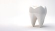 3D shape of white teeth on a white background. generative AI
