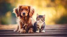 A Striking Image Of A Small Dog And A Cat In A Pet Portrait.