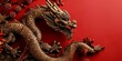 dragon de bois rouge, pour le nouvel an chinois 2024	
