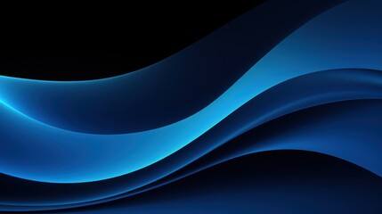 Wall Mural -  a black background with a blue wave on the left and a black background with a blue wave on the right.