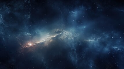 Wall Mural - a space filled with lots of stars and a sky filled with lots of blue and white clouds in the middle 