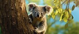 Fototapeta Tęcza - Koala perched in an Australian tree.