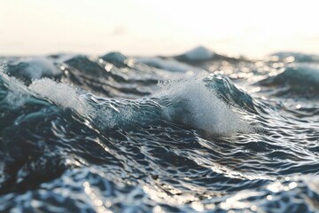Poster - A close-up view of the rhythmic waves in a body of water. Perfect for adding a touch of tranquility to any project