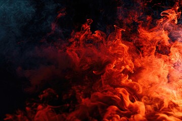 Poster - A close-up view of a fire with smoke billowing out. Perfect for illustrating concepts of heat, danger, or destruction.