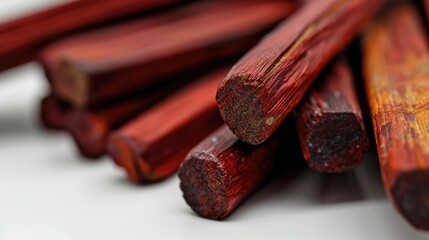 Poster - A close up view of a bunch of sticks of wood. This image can be used to depict nature, construction, or DIY projects