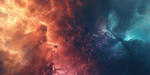 Poster - A mesmerizing view of a space filled with numerous stars and nebulas. Perfect for astronomy enthusiasts or anyone looking for a captivating cosmic image