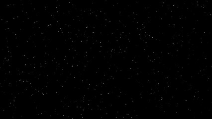 Poster - White Dust or snow particles falling on isolated black transparent background, Alpha channel stock video animation, Seamless loop 4K footage