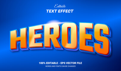 Wall Mural - heroes editable 3d text effect