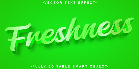 Wall Mural - Green Freshness Vector Fully Editable Smart Object Text Effect
