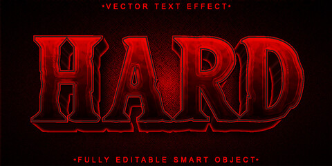 Poster - Red Hard Vector Fully Editable Smart Object Text Effect