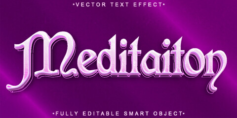Poster - Purple Meditation Vector Fully Editable Smart Object Text Effect