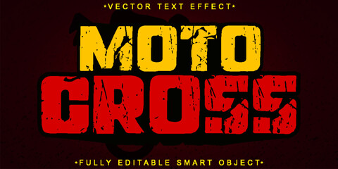 Poster - Worn Moto Cross Vector Fully Editable Smart Object Text Effect