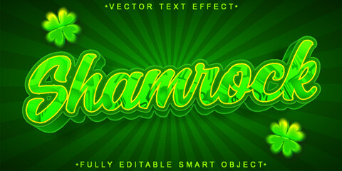 Sticker - Green Shamrock Vector Fully Editable Smart Object Text Effect