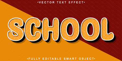 Poster - Collage School Vector Fully Editable Smart Object Text Effect