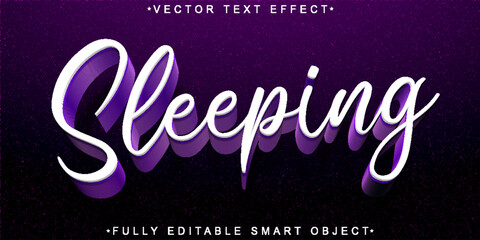 Poster - Purple Sleeping Vector Fully Editable Smart Object Text Effect
