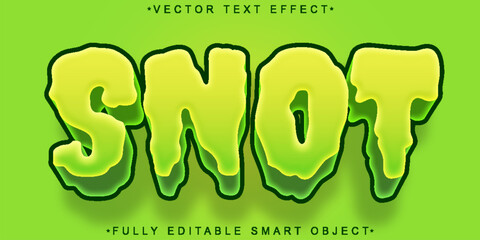 Canvas Print - Green Fluid Snot Vector Fully Editable Smart Object Text Effect