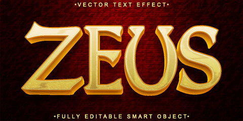 Poster - Historic Myth Zeus Vector Fully Editable Smart Object Text Effect
