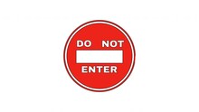 The animation forms a no entry sign icon