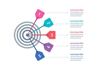 target, darts infographic template. five step briefing template. web, magazine, annual report, internet infographic template. business briefing template