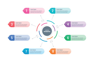 technology briefing template. internet, annual report, web infographic template. eight options statistical infographic template