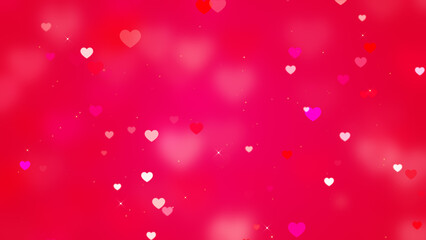 Sticker - valentines day hearts and bokeh pink background, love and passion 14 February and anniversary design element	