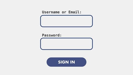 Wall Mural - interface for entering username or email and password. signing into an account on a website or app. 