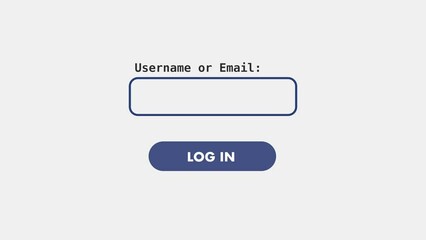 Wall Mural - interface for entering username or email. signing into an account on a website or app. white backgro