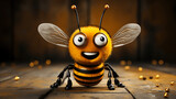 Dibujo infantil de una abeja para incluir en un cuento