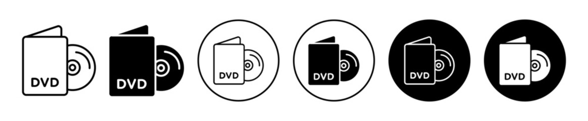 Aufkleber - DVD icon. Digital versatile disc to store data information in video audio digital format. Blank plastic dvd cover or cd rom memory in computer logo vector. music cd or dvd record for backup case 