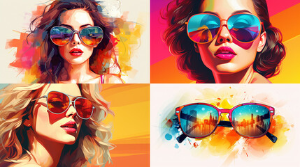 Poster - girl in sunglasses