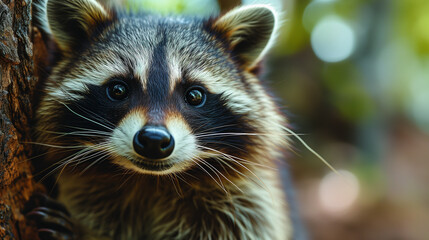 Wall Mural - close up of a raccoon