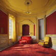Czerwono żółty pokój