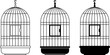 outline silhouette birdcage icon set
