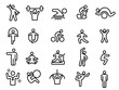 © 英里子 三島 - Simple line vector design icon illustration collection of people enjoying exercise at the gym