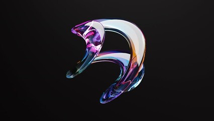 Poster - colorful glass element. computer generated 3d render