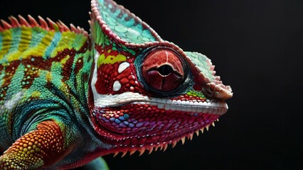 Reptile isolated in black background