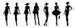 Beautiful women wearing different clothes. Women model, women, model silhouette	