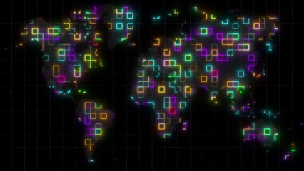 Poster - Global technology map. Computer generated 3d render