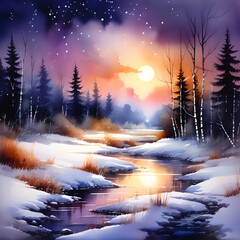 Wall Mural - sunrise in the forest