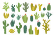 © anggola - Collection of wild cactus plant vector illustration