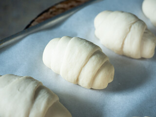 Wall Mural - Shio Pan or salt butter bread roll before baking