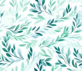 Poster - Light Leafy seamless pattern