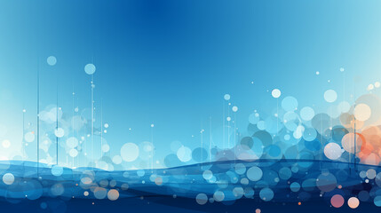 Wall Mural - abstract blue background with bubbles