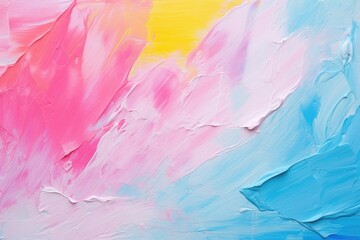 Poster - Abstract oil painting on canvas. Colorful background. Close-up, Fragment of a multicolored texture painting, Abstract art background, AI Generated
