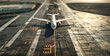 3d clay style airport runway background looking
